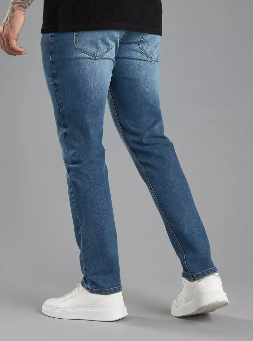Plain Straight Fit Jeans-2