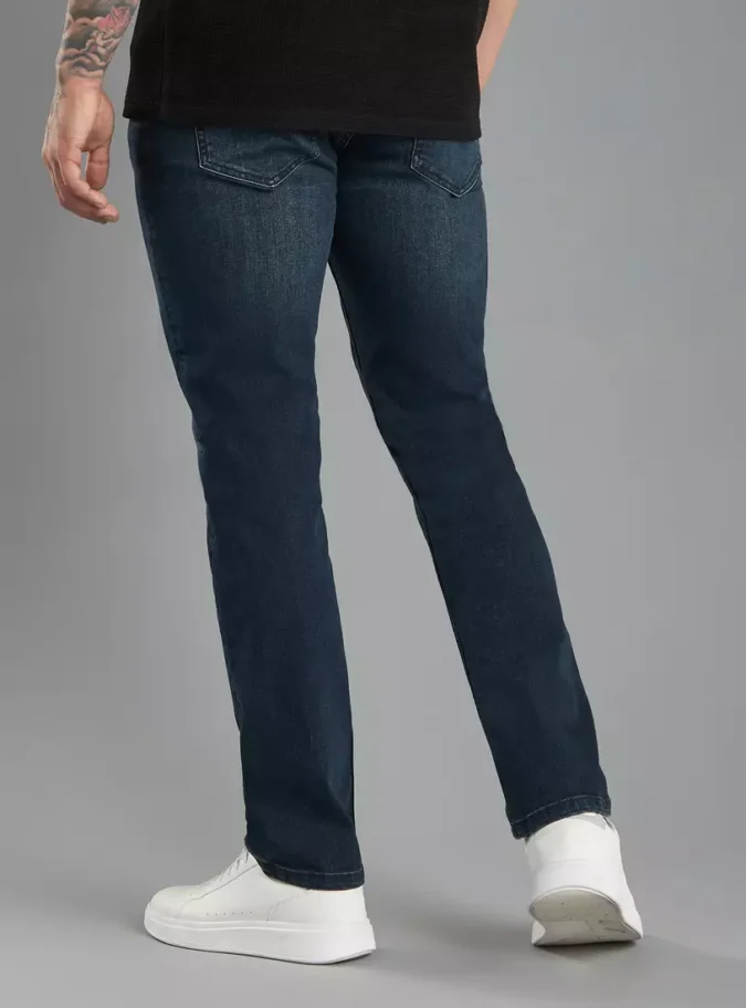 Plain Straight Fit Jeans-2