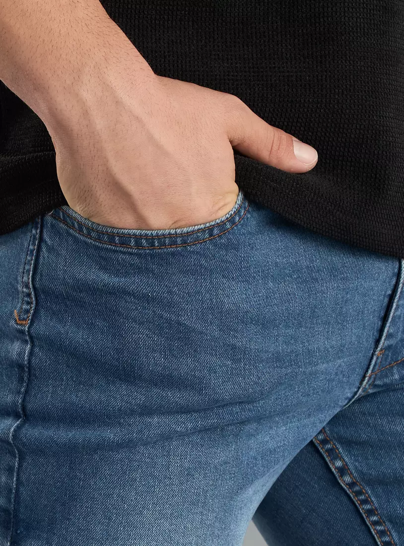 Plain Straight Fit Jeans-3