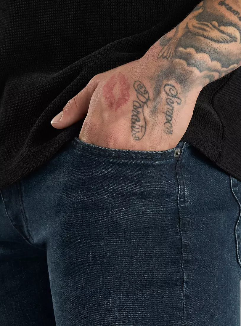 Plain Straight Fit Jeans-3