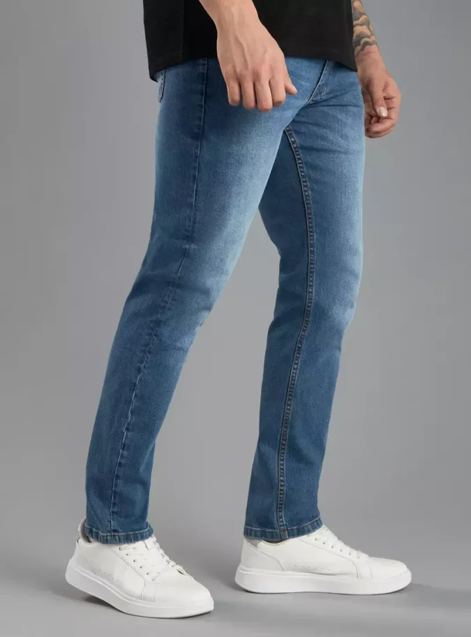 Plain Straight Fit Jeans-4