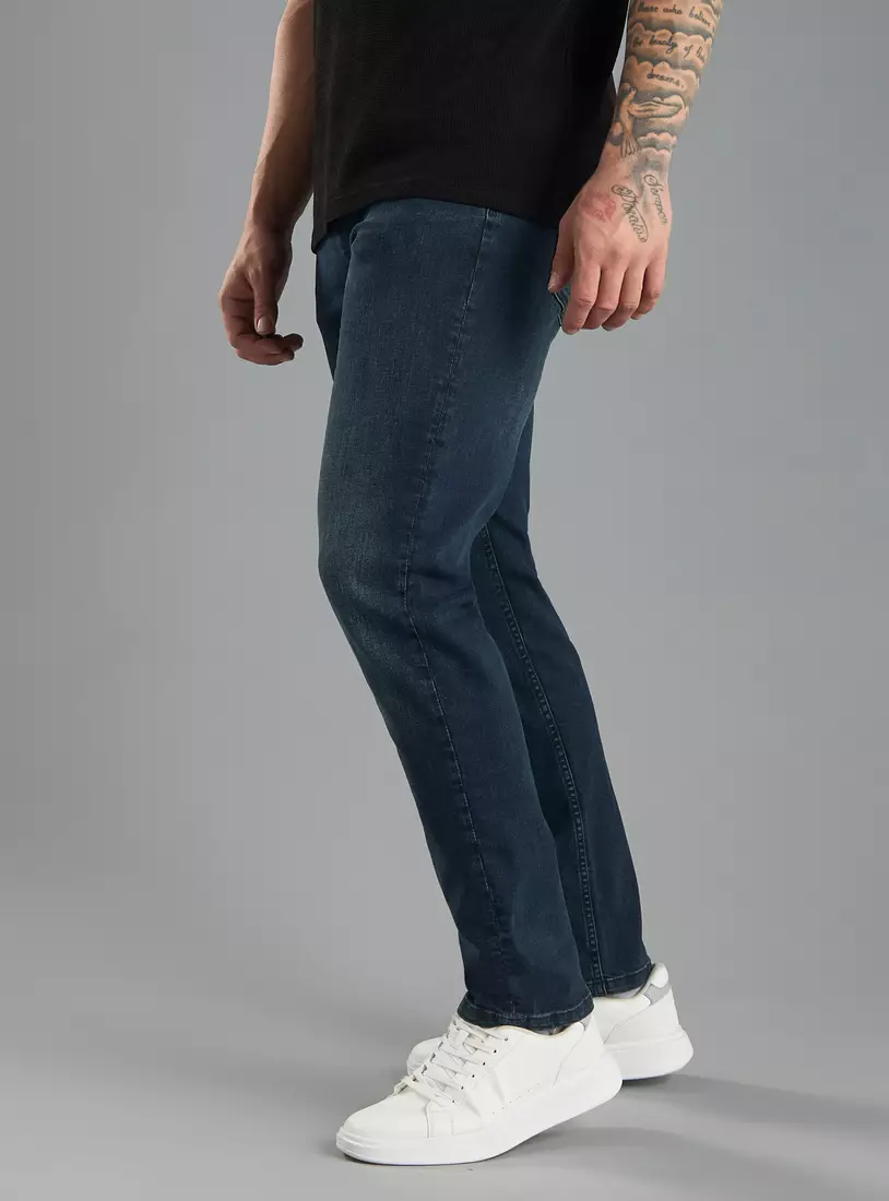 Plain Straight Fit Jeans-4