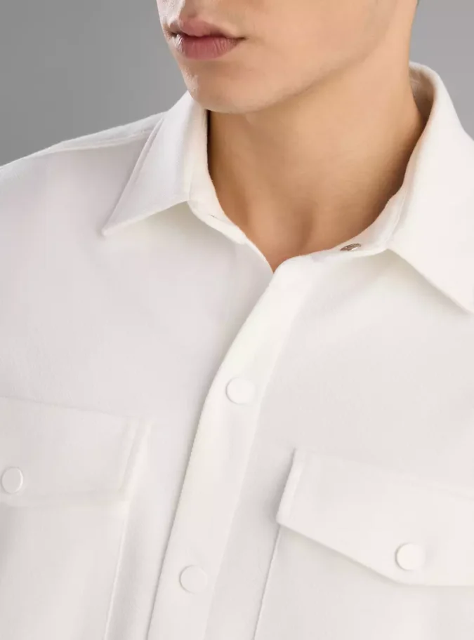 Plain Twill Shacket with Flap Pockets-