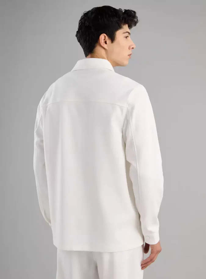 Plain Twill Shacket with Flap Pockets-2