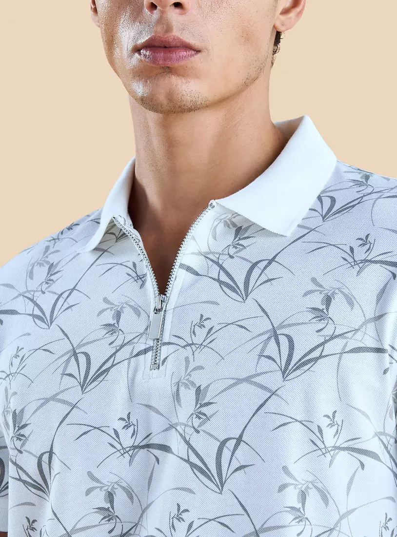 Printed Pique Polo T-shirt-3