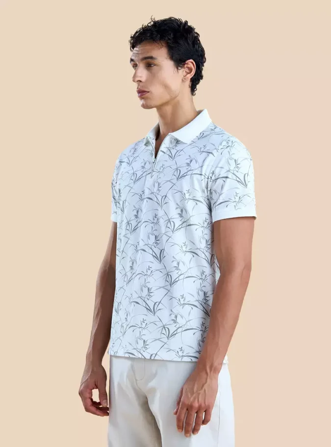 Printed Pique Polo T-shirt-4