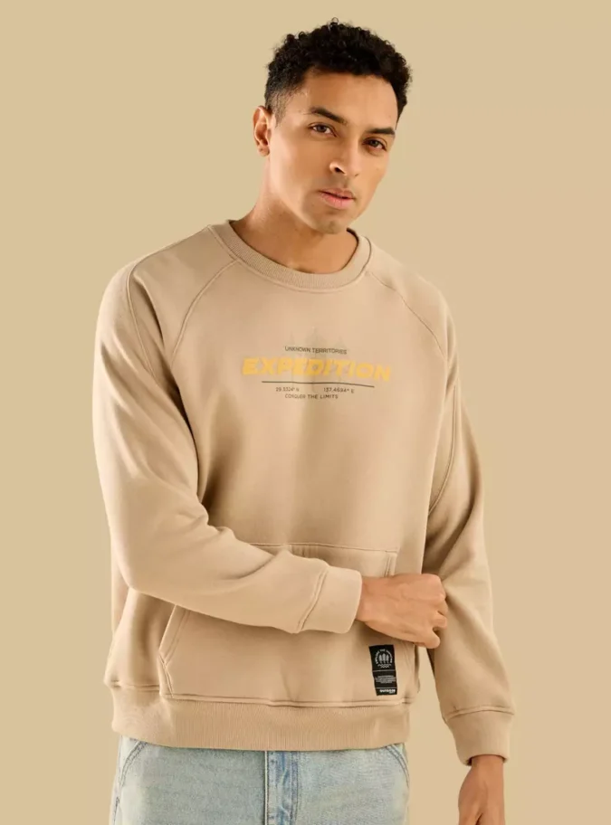 Printed Raglan Sleeve Sweatshirt-1