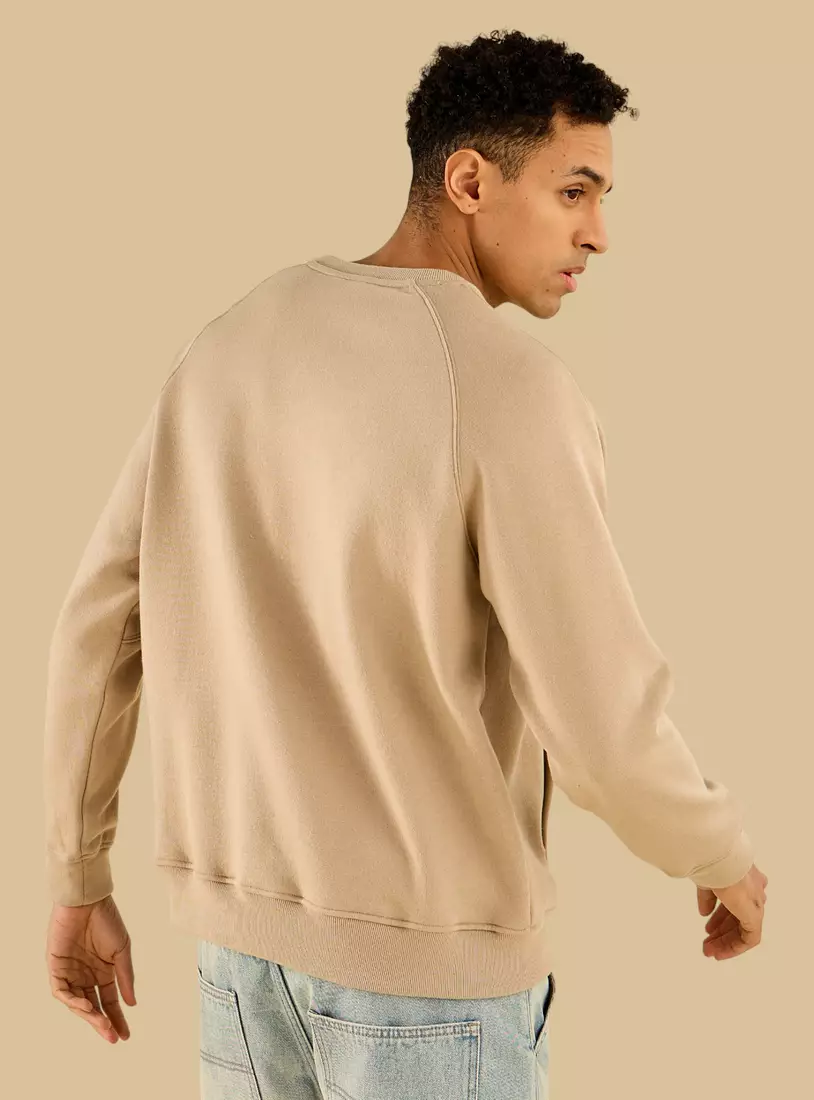 Printed Raglan Sleeve Sweatshirt-2