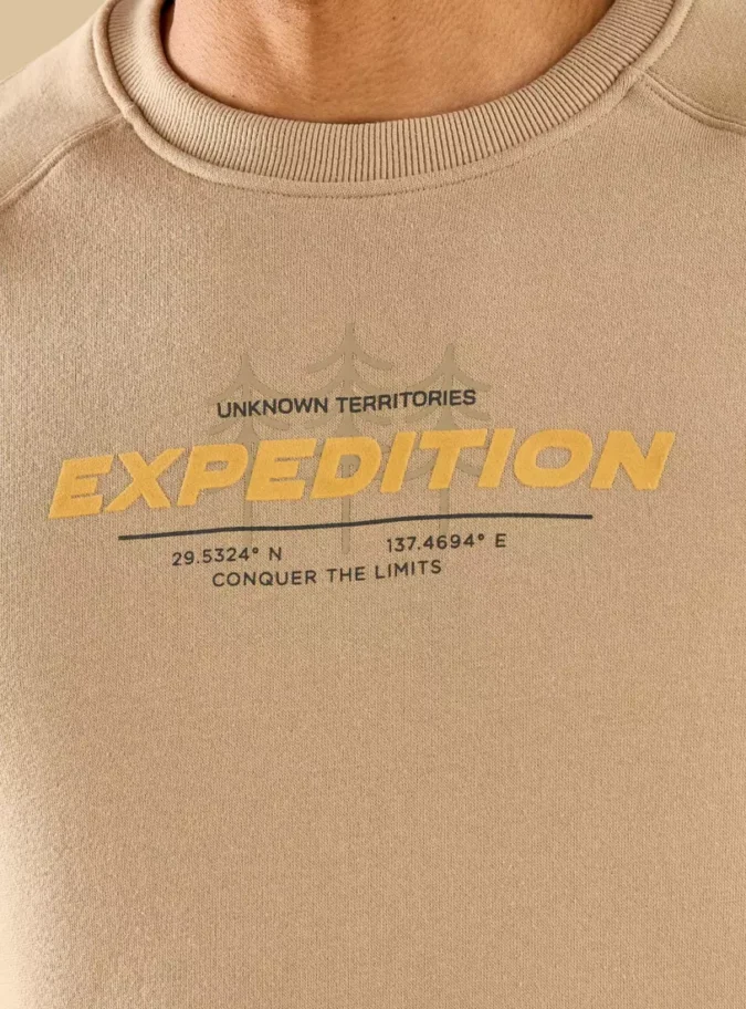 Printed Raglan Sleeve Sweatshirt-3