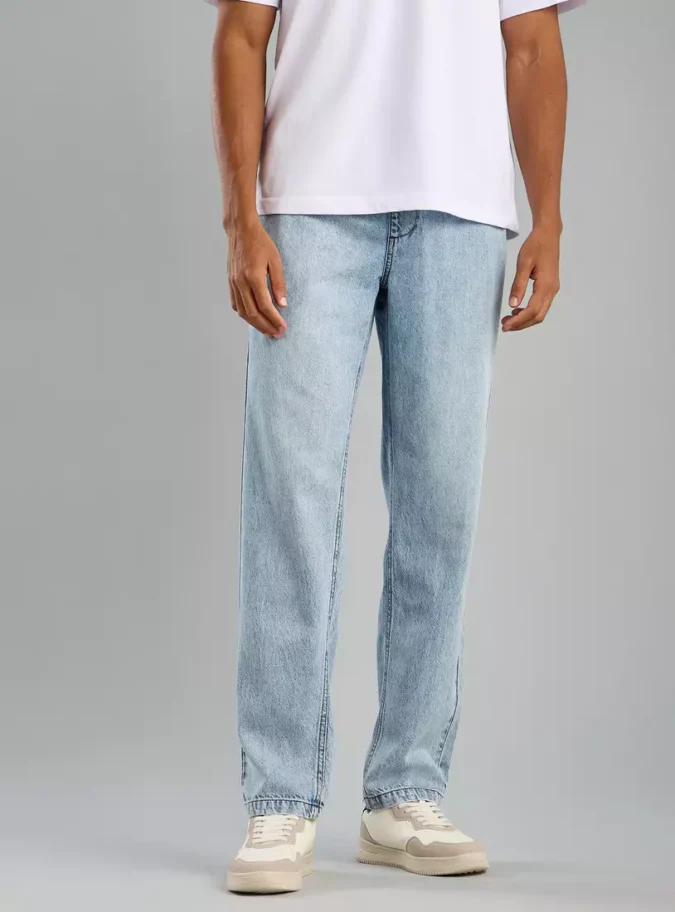 Relaxed Fit Jeans with Drawstring Closure-1