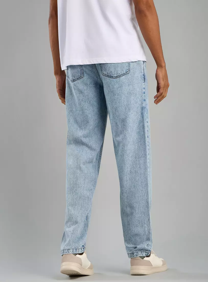 Relaxed Fit Jeans with Drawstring Closure-2