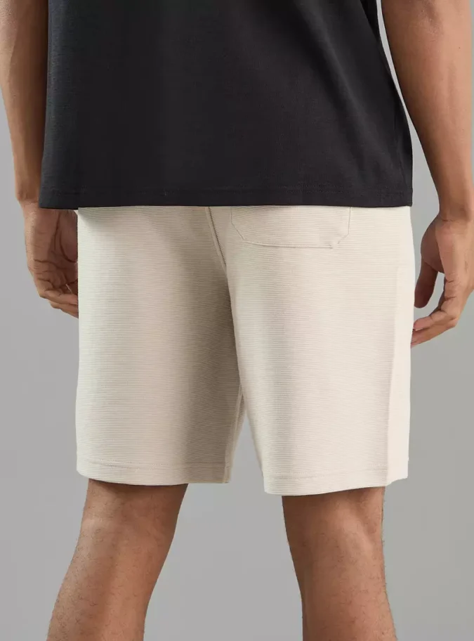 Ribbed Shorts with Drawstring Closure-2