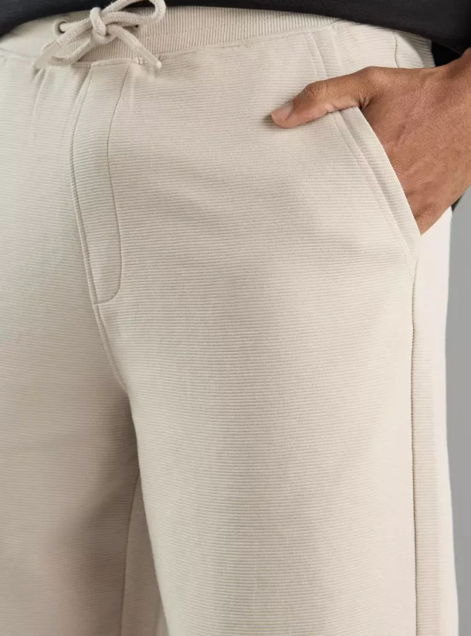 Ribbed Shorts with Drawstring Closure-3