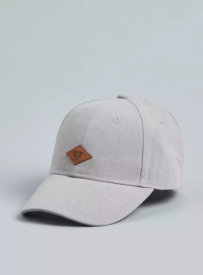 Slogan Applique Cap with Hook and Loop Strap Closure-1