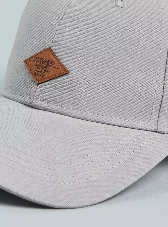 Slogan Applique Cap with Hook and Loop Strap Closure-3