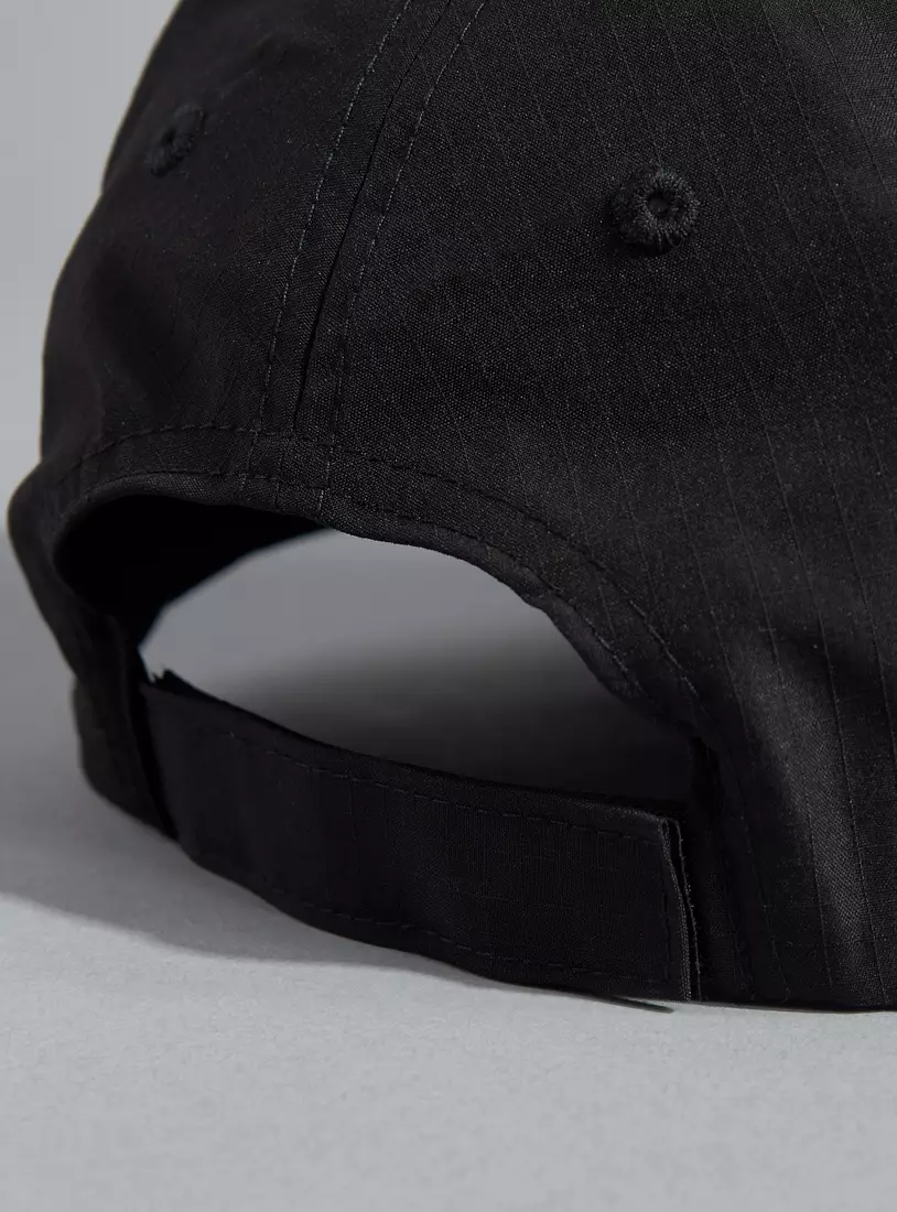 Slogan Embroidered Cap with Hook and Loop Strap Closure-4