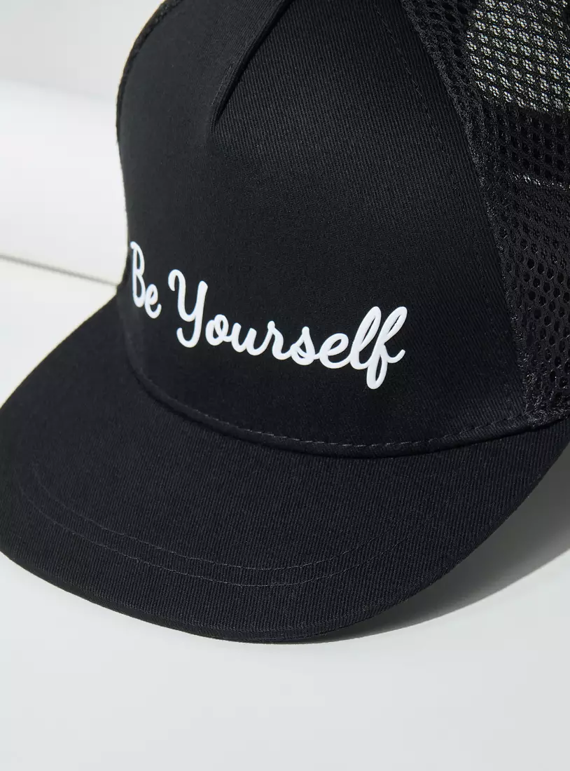 Slogan Print Cap-3