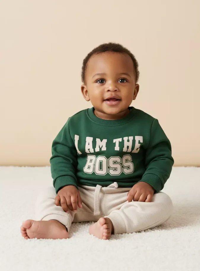 Slogan Print Sweatshirt-1