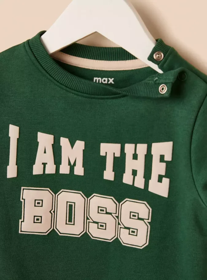 Slogan Print Sweatshirt-3