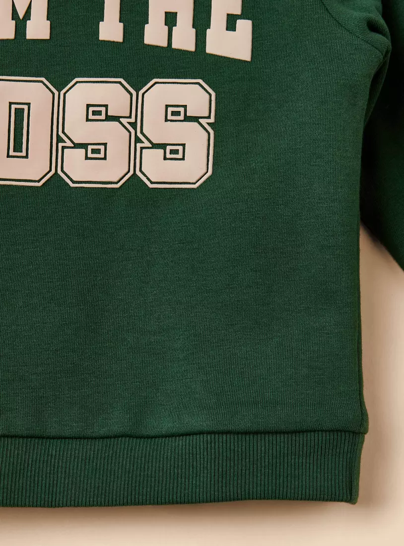 Slogan Print Sweatshirt-4