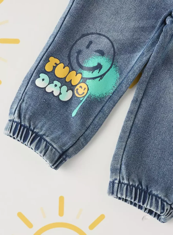 Smile Print Jogger Jeans-3