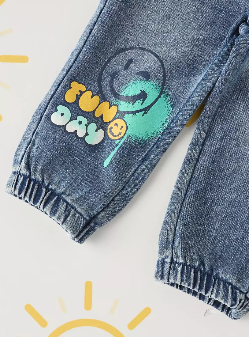 Smile Print Jogger Jeans-3