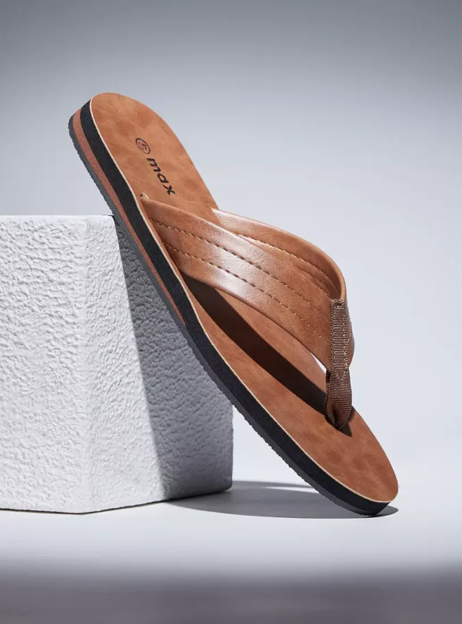 Stitch Detail Slide Sandals-1