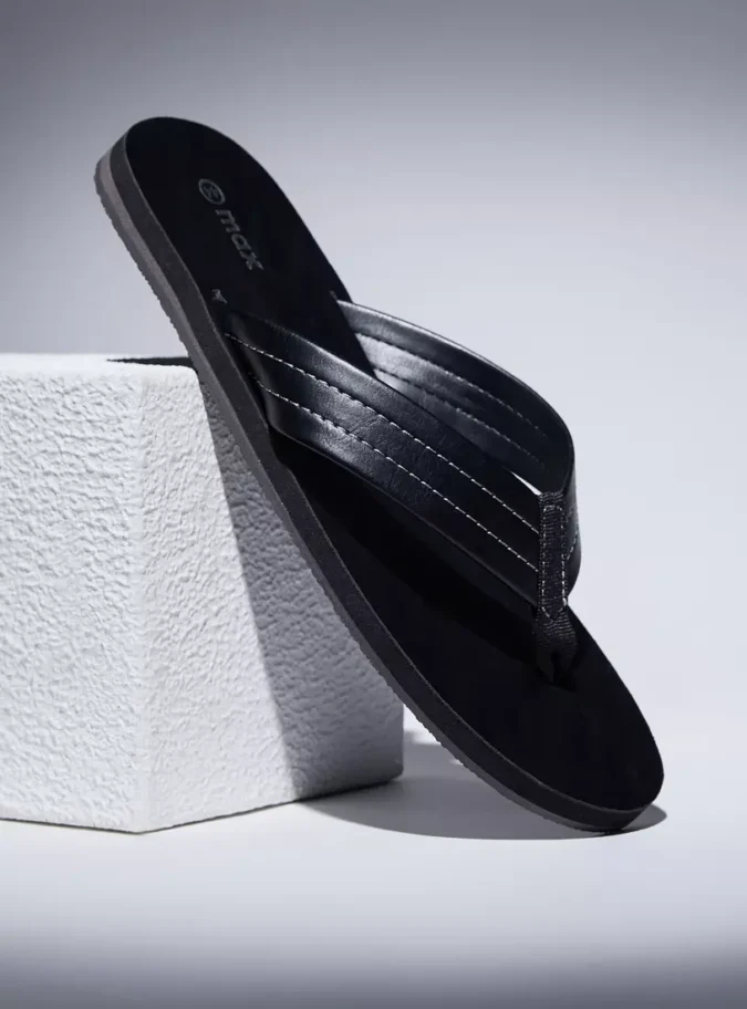 Stitch Detail Slide Sandals-1