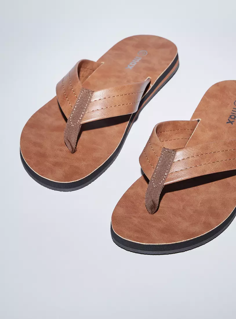 Stitch Detail Slide Sandals-2