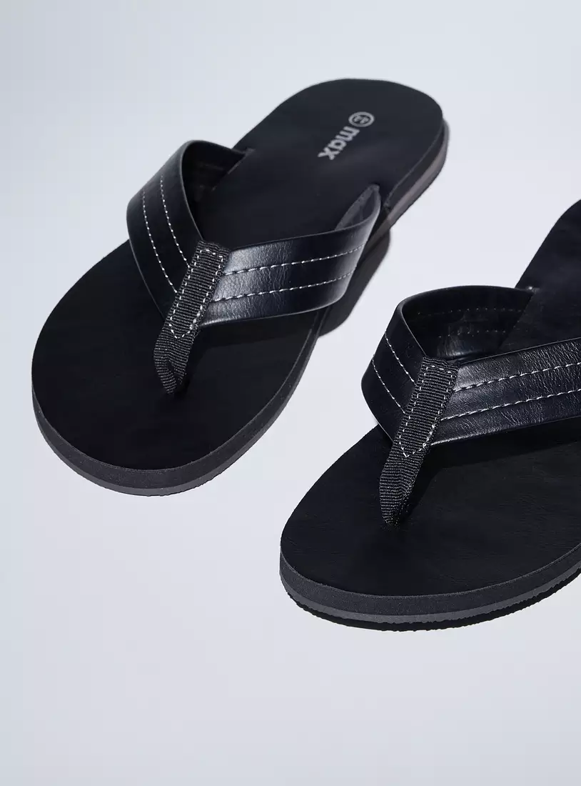 Stitch Detail Slide Sandals-2