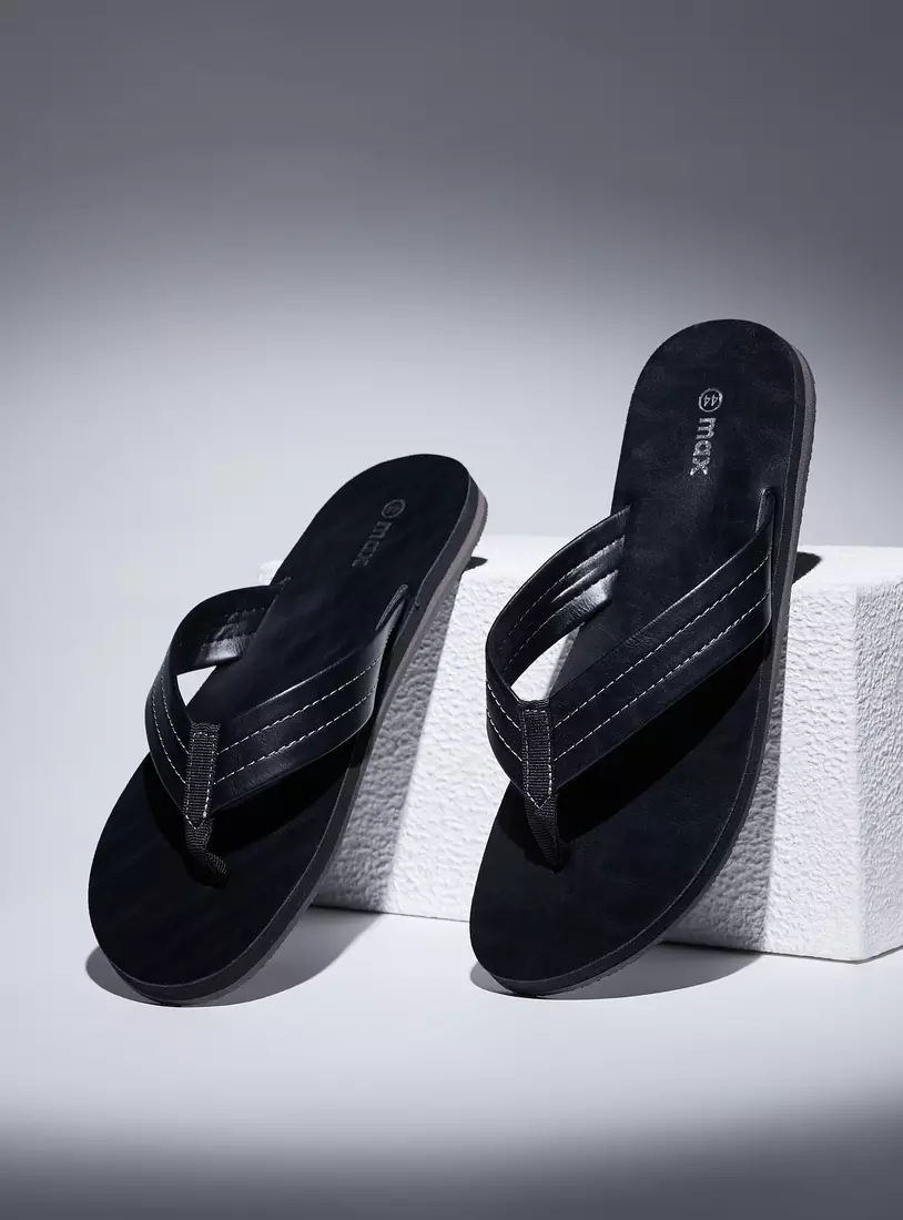 Stitch Detail Slide Sandals-3