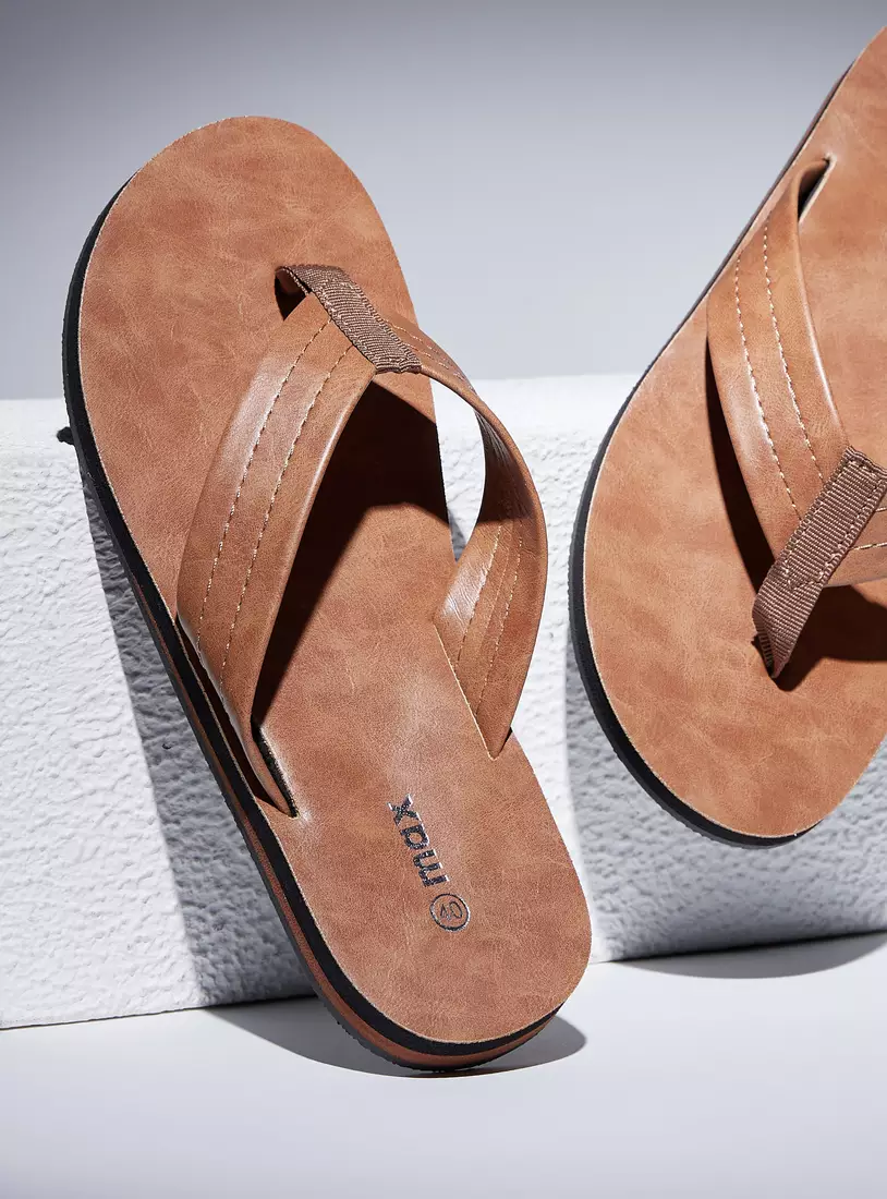 Stitch Detail Slide Sandals-4