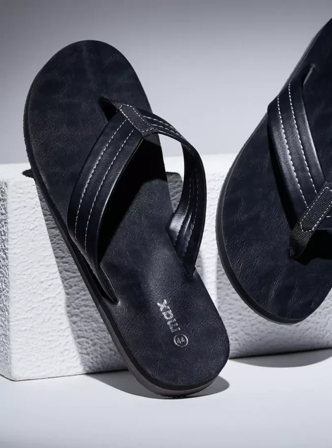 Stitch Detail Slide Sandals-4