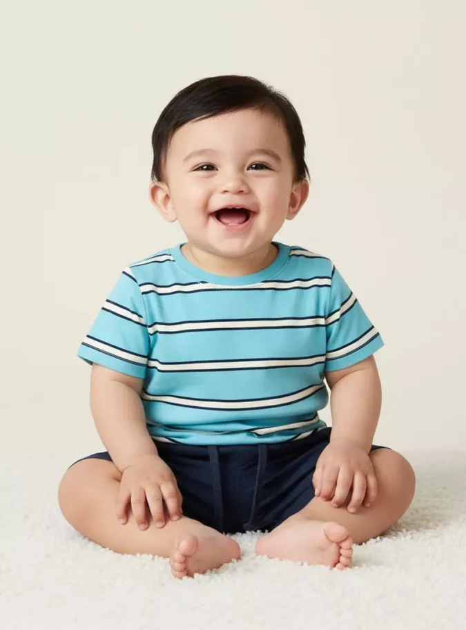 Striped Cotton T-shirt-1