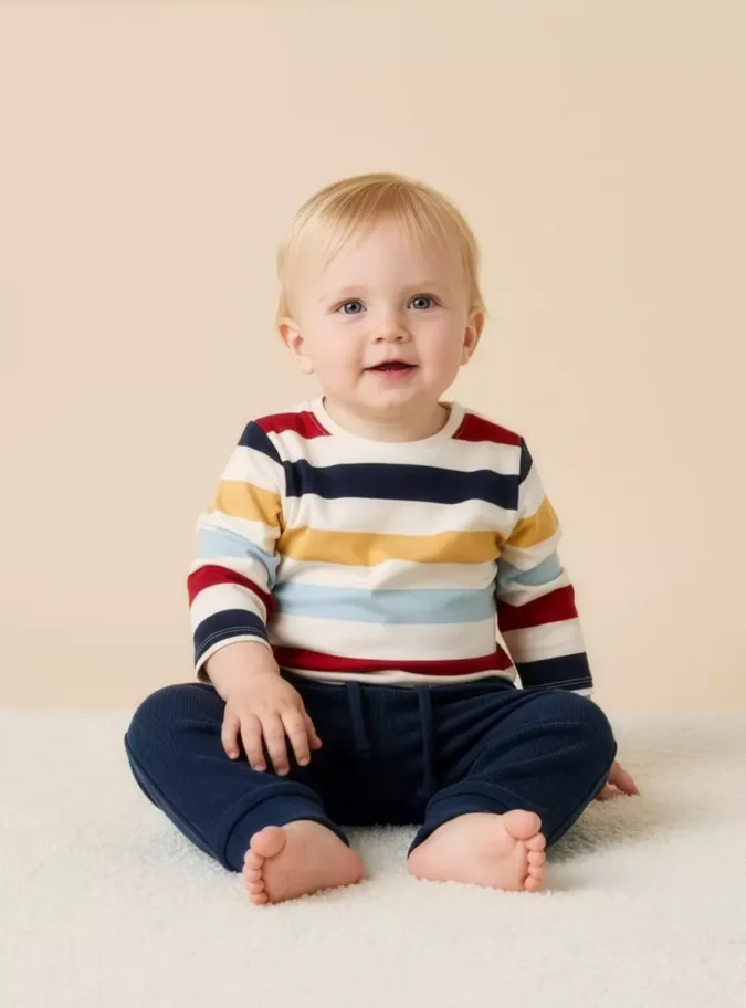 Striped Cotton T-shirt-1