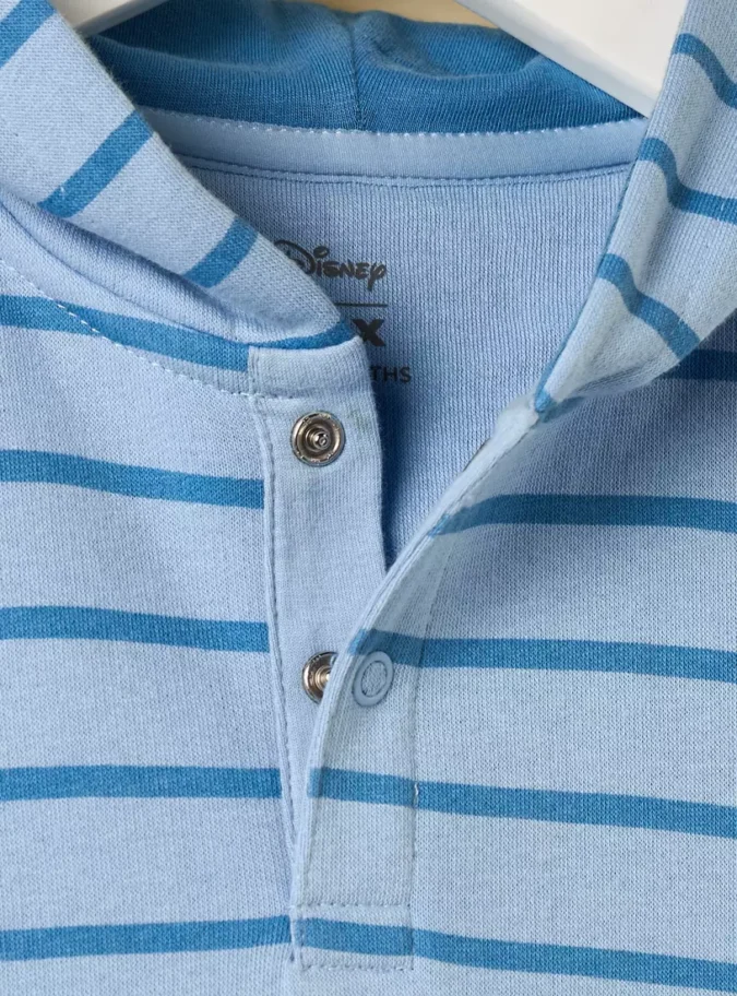 Striped Hooded Cotton Romper-3