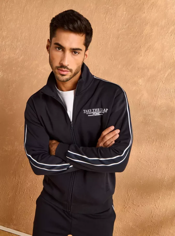 Tape Accent Zip Through Jacket-1