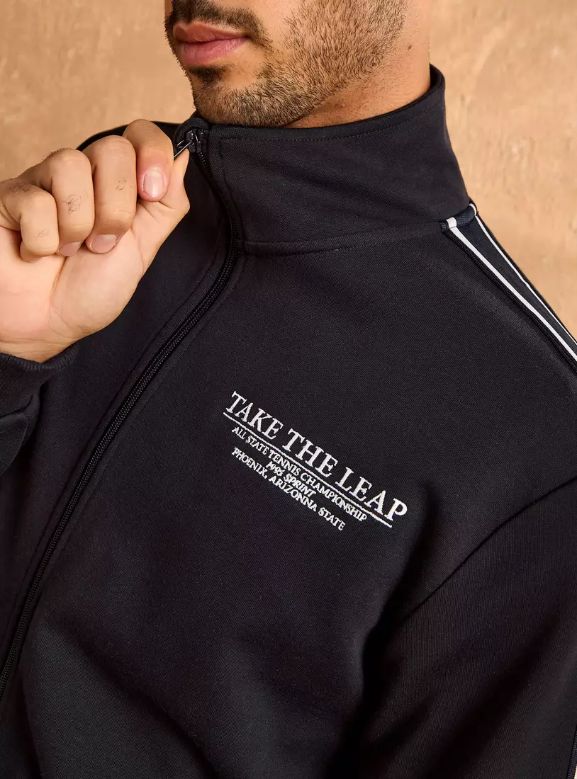 Tape Accent Zip Through Jacket-3