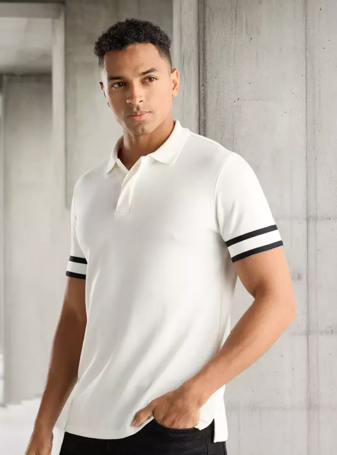 Tape Detail Polo T-shirt-1