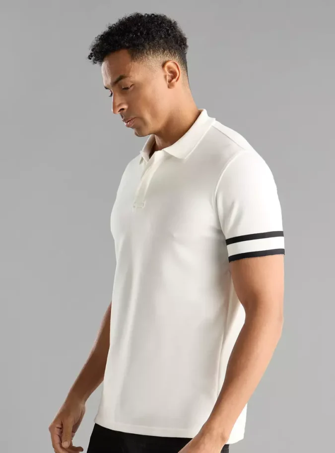 Tape Detail Polo T-shirt-4