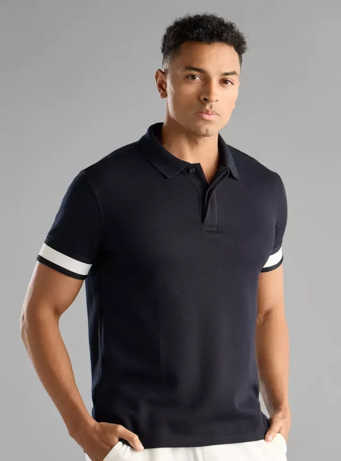 Tape Detail Polo T-shirt-4