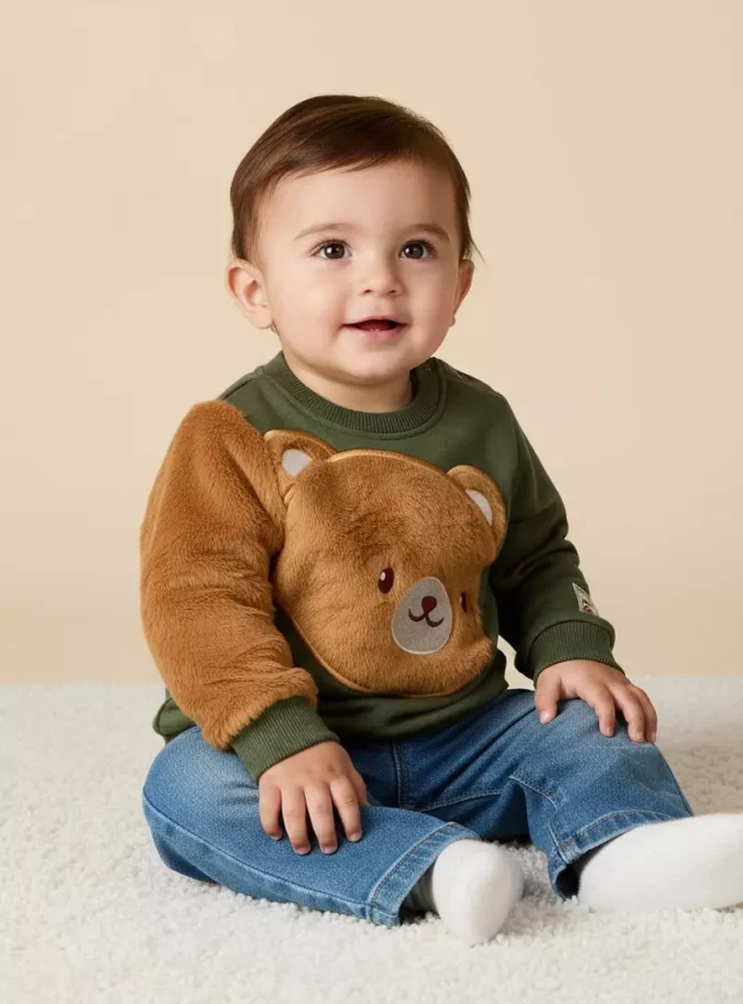 Teddy Bear Applique Sweatshirt-1