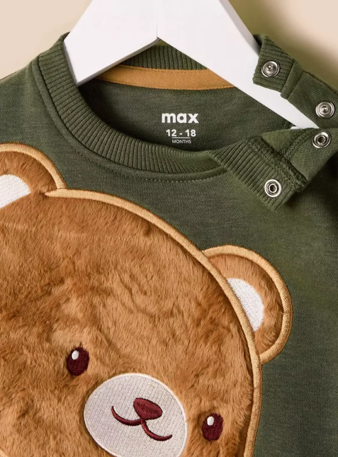 Teddy Bear Applique Sweatshirt-3