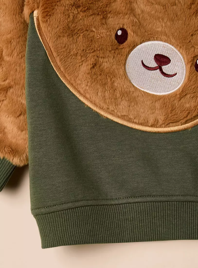 Teddy Bear Applique Sweatshirt-4