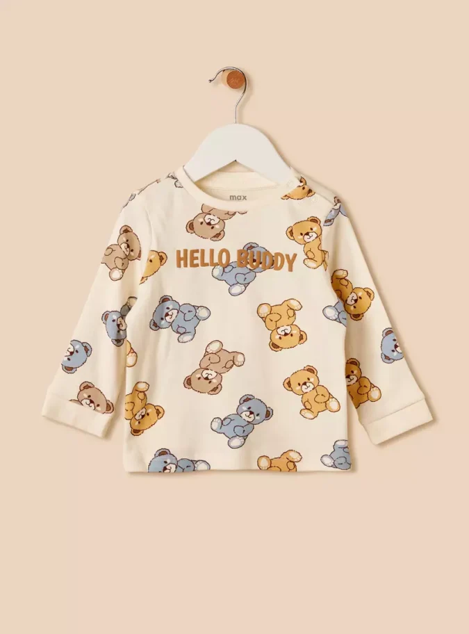Teddy Bear Print Cotton Pyjama Set-4