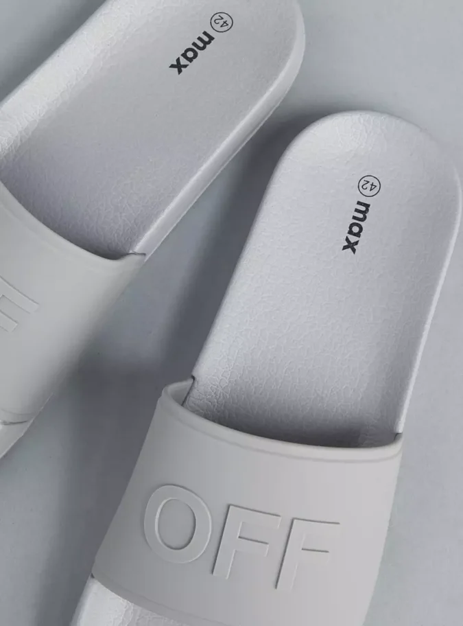 Text Embossed Beach Slides-4