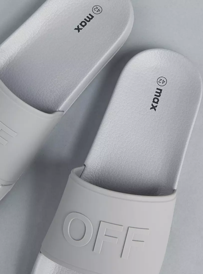 Text Embossed Beach Slides-4