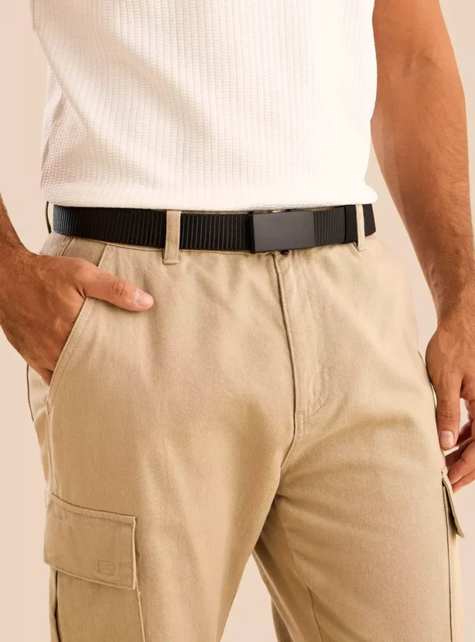 Textured Belt with Box Buckle Closure-2