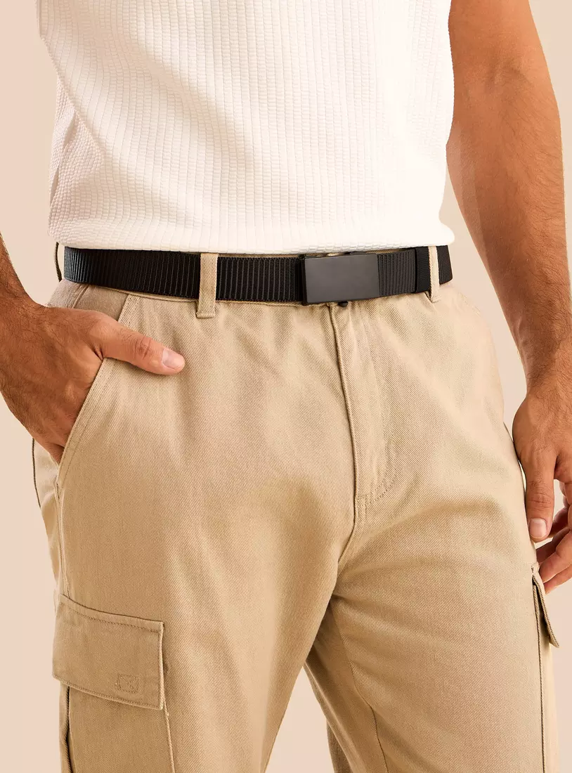 Textured Belt with Box Buckle Closure-2