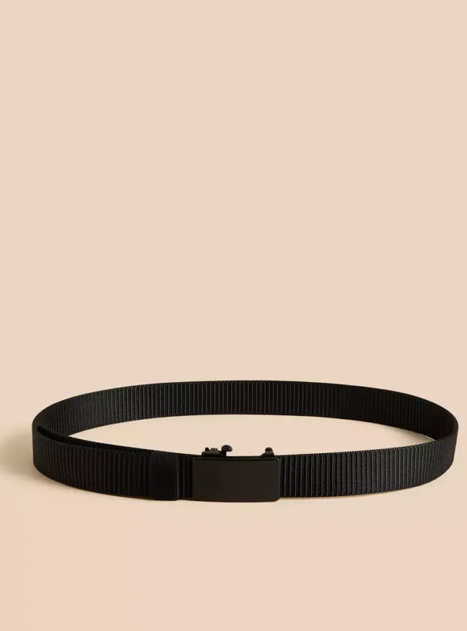 Textured Belt with Box Buckle Closure-3